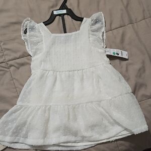 Carter's White Textured Kids Dress